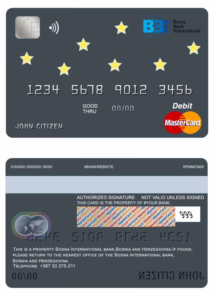 Bosnia and Herzegovina Bosna International Bank mastercard